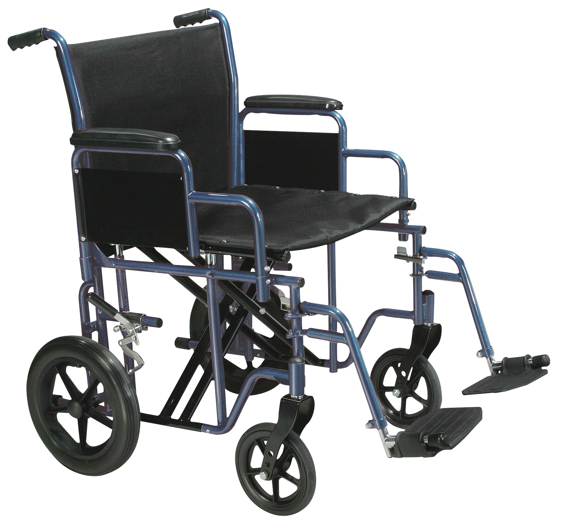 Transport Wheelchair Bariatric 22 Wide Blue