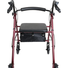 Aluminum Rollator w/Loop Brake Burgundy 4-Wheel