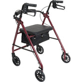 Aluminum Rollator w/Loop Brake Burgundy 4-Wheel