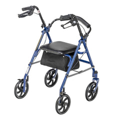 4 Wheel Steel Rollator w/7ð Casters & Basket- Loop-Blue