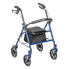 4 Wheel Steel Rollator w/7ð Casters & Basket- Loop-Blue