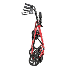 4 Wheel Steel Rollator w/7ð  Casters & Basket-Loop-Red