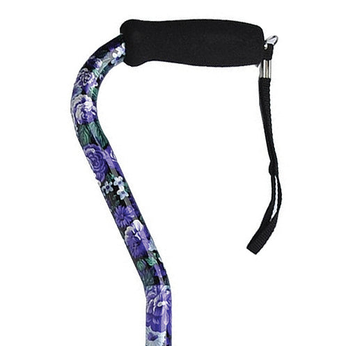 Offset Handle Aluminum Cane Color Mauve Floral (Each)