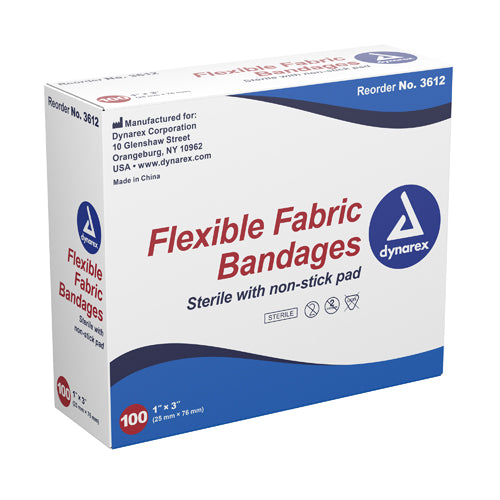 Flexible Fabric Bandages 1 x3 Sterile Box/100