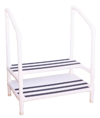 Step Stool MRI Two Steps PVC w/Handrails