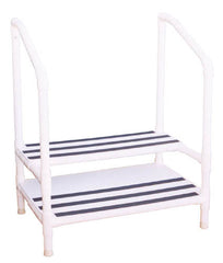 Step Stool MRI Two Steps PVC w/Handrails