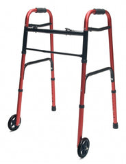 Walker Adult w/5 Wheels Folding Red Case of 2