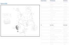 Front/Rear Wheel Assembly for Drive R728 Rollators