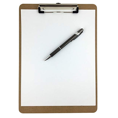 Clipboard 9 x 12š Hardboard Low Profile Clip