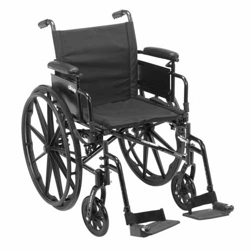 Cruiser X4 Wheelchair 18 w/SF & Ht Adj Flip-Back Full Arms
