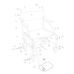 Footrest for DFL19BL Blue Pair
