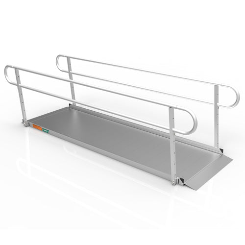 Portable Ramp Solid Surface 10' w/Handrails Two-Line 3G