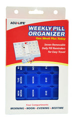 Pill Organizer Weekly w/28 Com One Week Plus Today' Blue