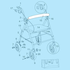 Backrest Replacement For R800 and R900 Rollator Series
