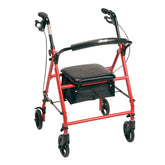 Rollator Steel Red w/6 Whls Knocked-Down