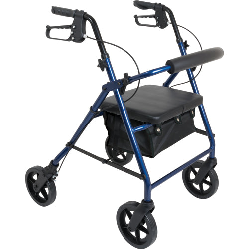 Deluxe Aluminum Rollator Blue 8 Wheels