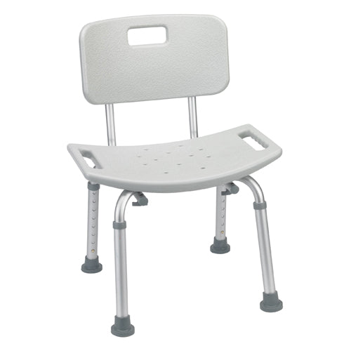 Deluxe Aluminum Bath Chair With Back Gray Retail (Each)