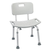 Deluxe Aluminum Bath Chair With Back Gray Retail (Each)