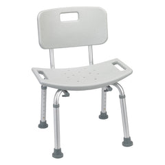 Deluxe Aluminum Bath Chair With Back Gray Retail (Each)