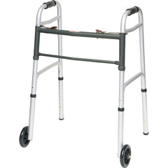 Aluminum Junior Walker Folding 5 Wheels 2 Button Release