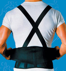 9 Back Belts With Suspenders Black X-Small SportAid