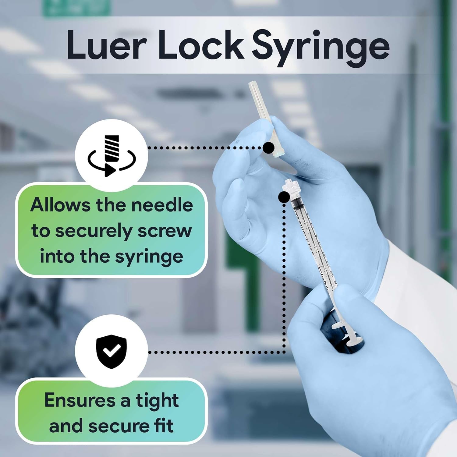 1 Ml Syringe without Needle - 25 Pack of Individually Wrapped Disposable Syringes - Good for Medical, Scientific Lab, Home Use, and More - Sterile Luer Lock Syringes