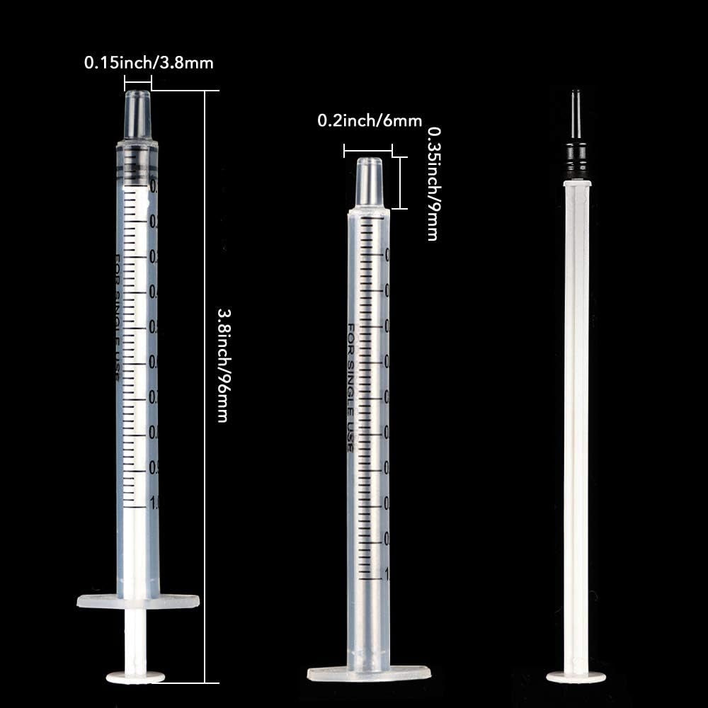 120Pcs 1Ml Luer Slip Tip Syringe with Caps, without Needle, for Colostrum Collection,Pet Feeding and Industrial Use