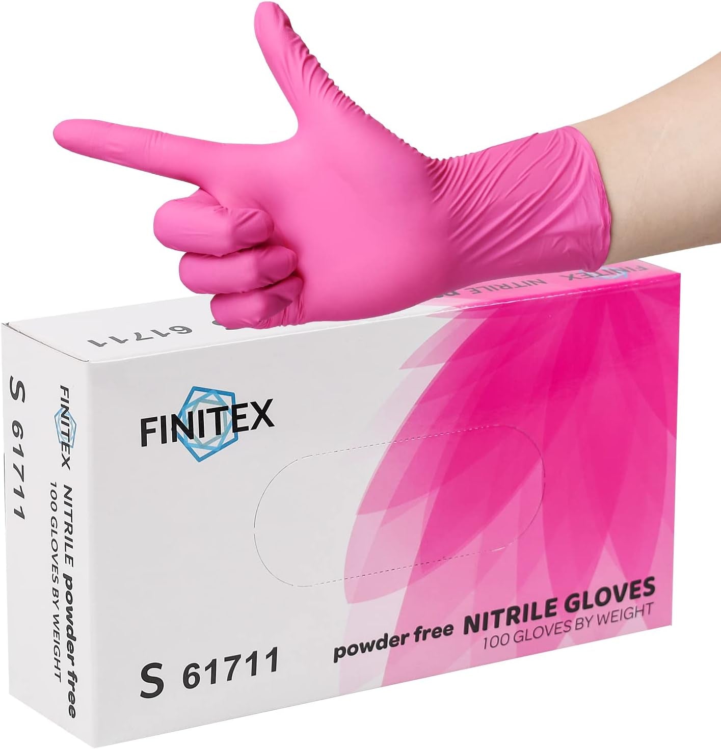 Pink Nitrile Gloves � 100 Pcs, Powder-Free