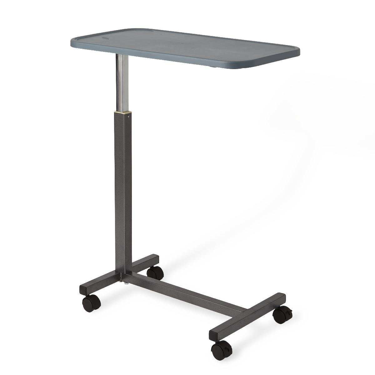 Adjustable Overbed Bedside Table with Wheels, Great for Hospital Use or at Home as Bed Tray, Composite Table Top