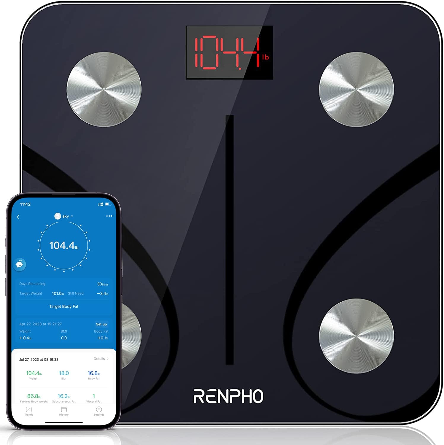 3.  Smart Scale - BMI, Bluetooth, 400 Lbs