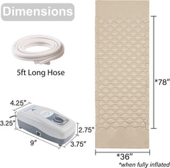 Medical Cloud Air Whisper Quiet Alternating Air Pressure Mattress Topper with Pump Twin Size 36" X 78" X 3"