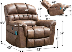 Power Lift Recliner with Massage & Heat � Brown