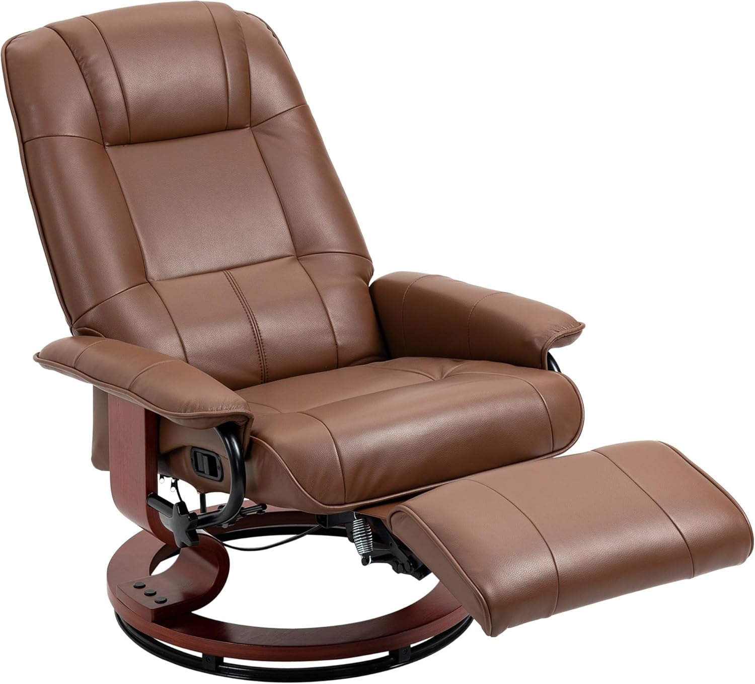 Faux Leather Manual Recliner with Footrest � Black