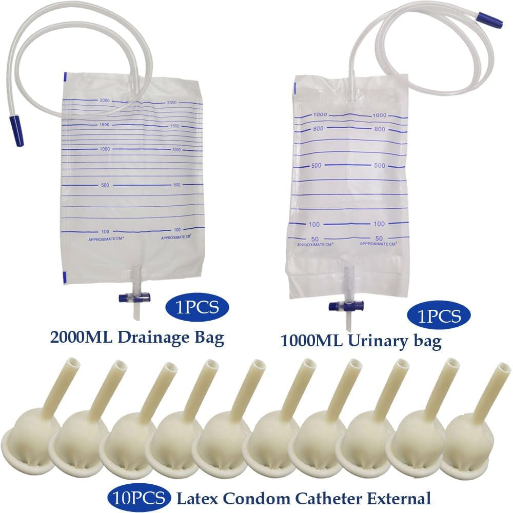 Latex Condom Catheter Set, 1000Ml & 2000Ml