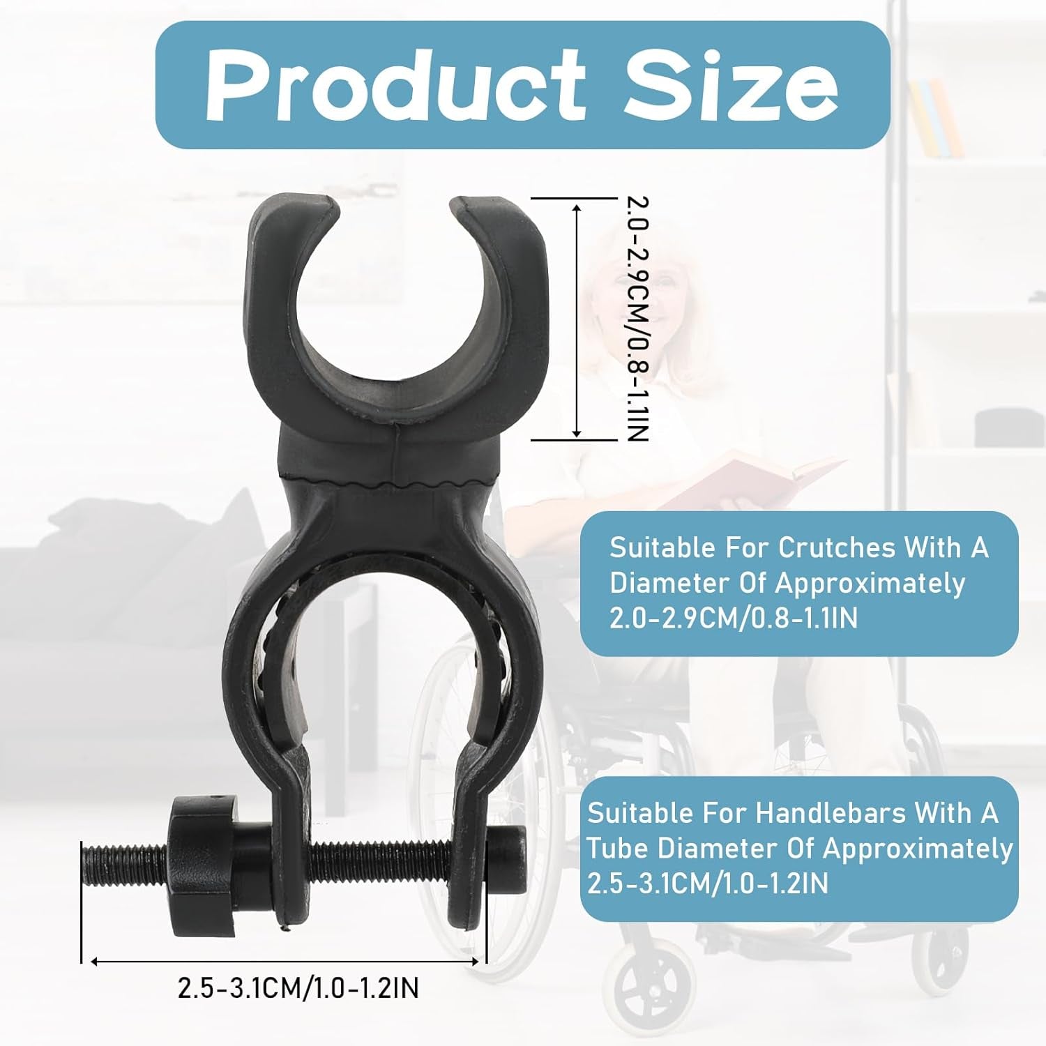 2-Piece Cane Holder (Black, Universal Fit)