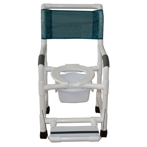 Shower Chair PVC Deluxe w/Folding Footrest & Sq. Pail