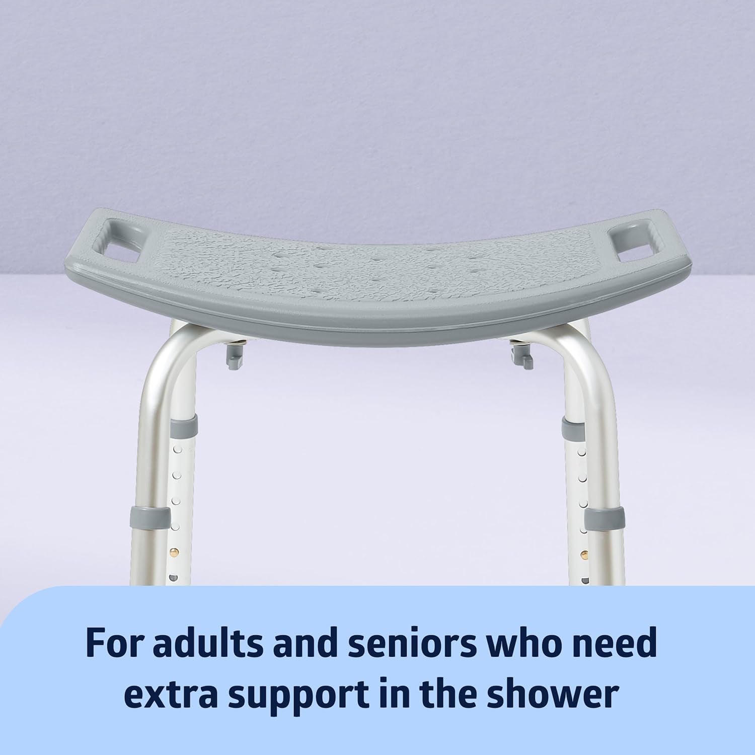 Shower Chair without Back, Bath Bench Supports up to 400 Lbs, Gray