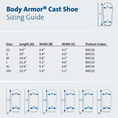 Body Armor Cast Shoe  Small