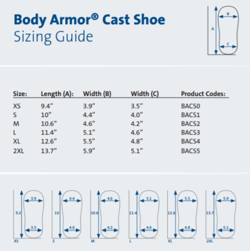 Body Armor Cast Shoe  Large