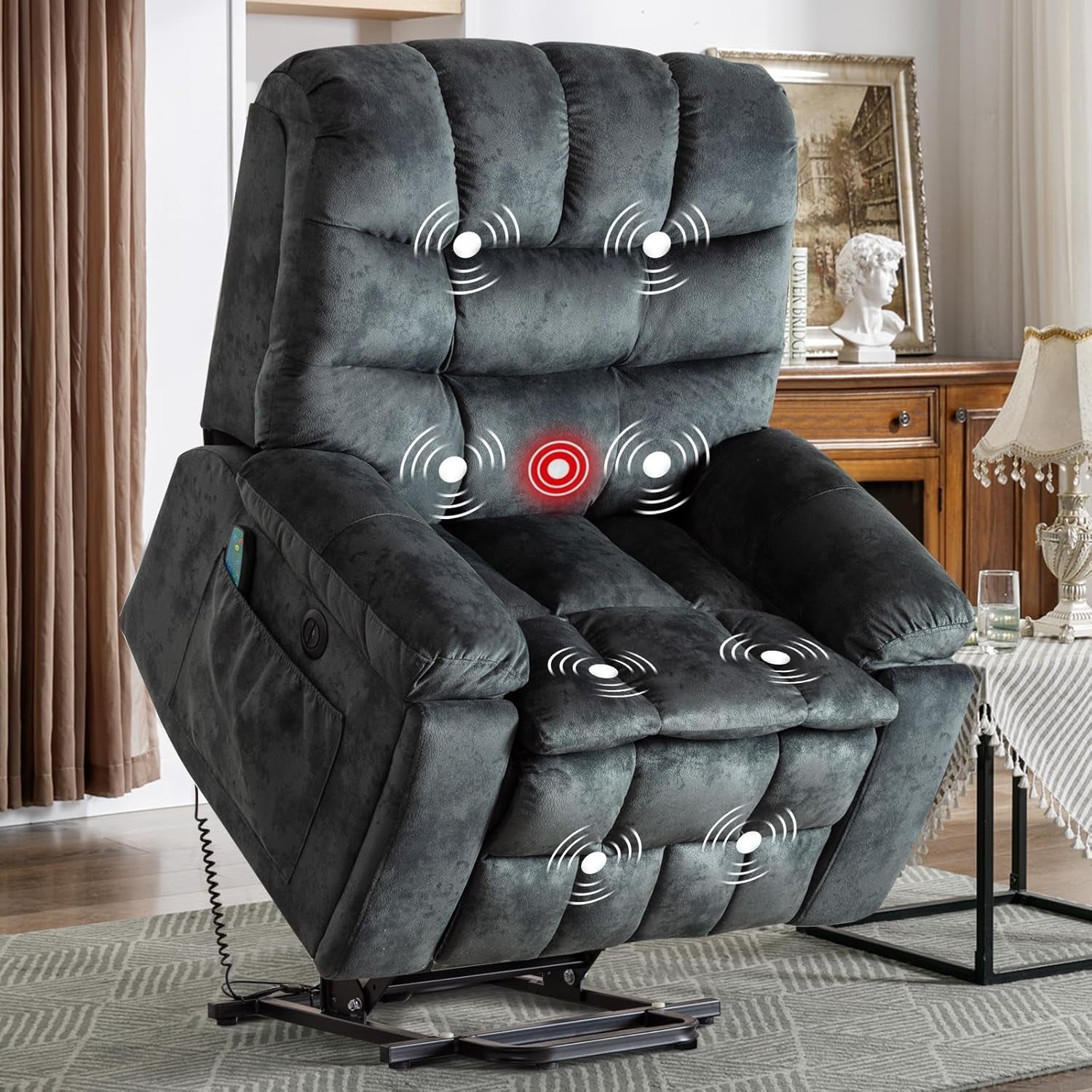 Power Lift Recliner with Massage & Heat for Elderly � Brown