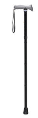 Folding Cane Alum w/Gel Grip Black