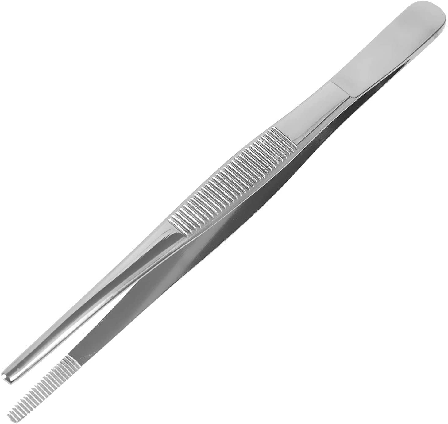 Surgical Tweezers and Dressing Forceps, 5.5 Inches Long, Serrated, Stainless Steel