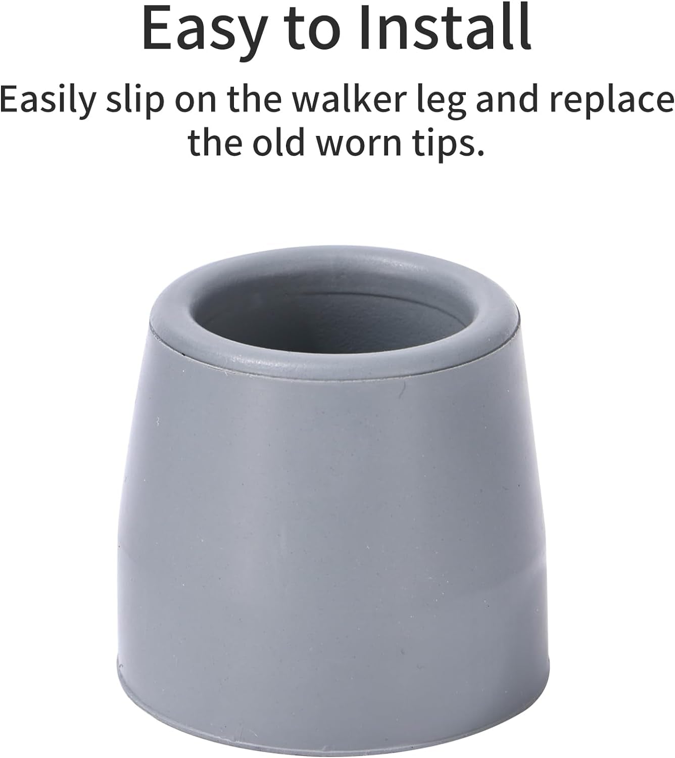 1" Heavy Duty Walker Tips (4-Pack, Non-Slip for Walkers & Chairs)