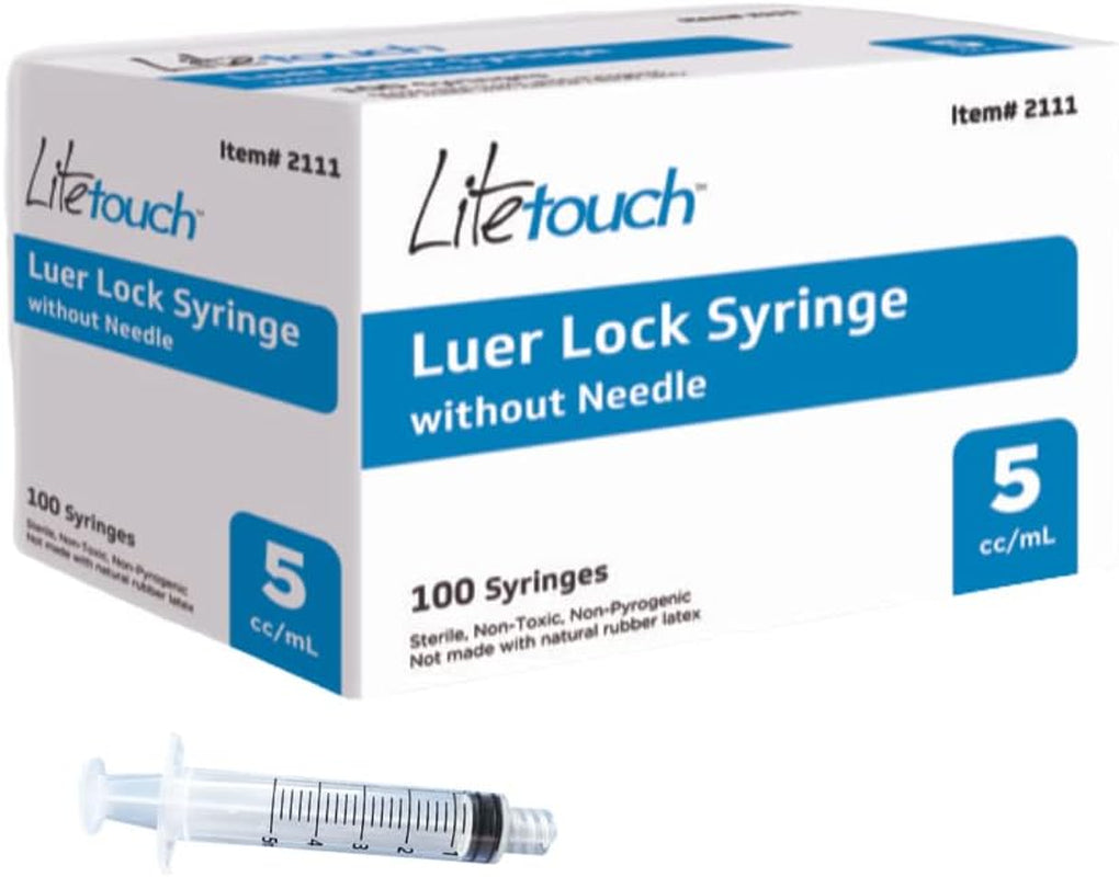 5Ml Luer Lock Syringe, Sterile, Individually Sealed - 100 Syringes per Box (No Needle)