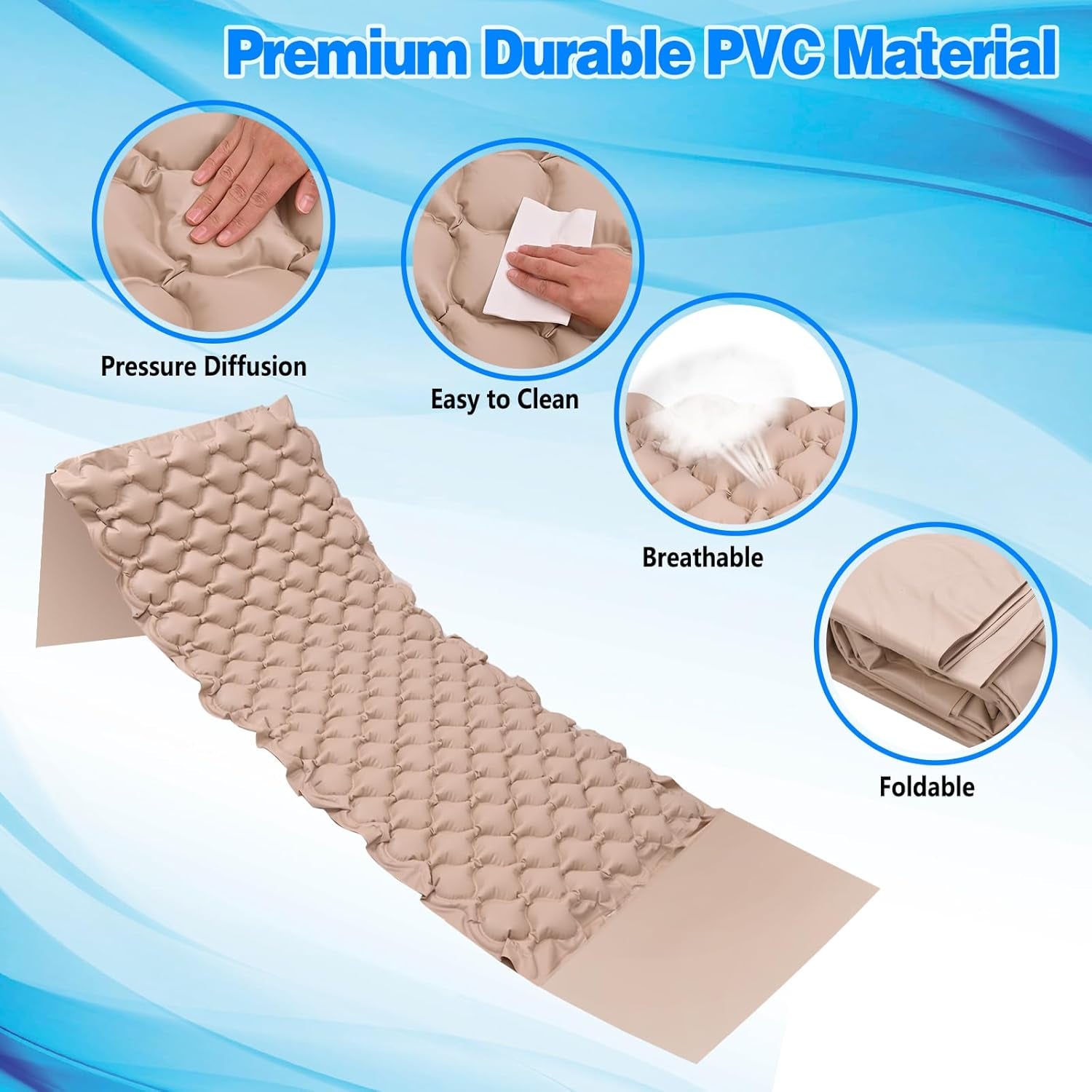 Alternating Pressure Mattress, Decubitus Prevention Cushion with Low Noise Pump Heat Resistant Ulcer Cushion for Hospital Beds and Home Use Air Mattresses