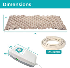 Alternating Air Pressure Mattress Pad, Bed Sore Prevention Pad for Hospital Bed Mattress Top, Bedsore Mattress Relief, Bubble Bed, Colchón Antiescaras Para Ancianos with Quiet Pump Waterproof