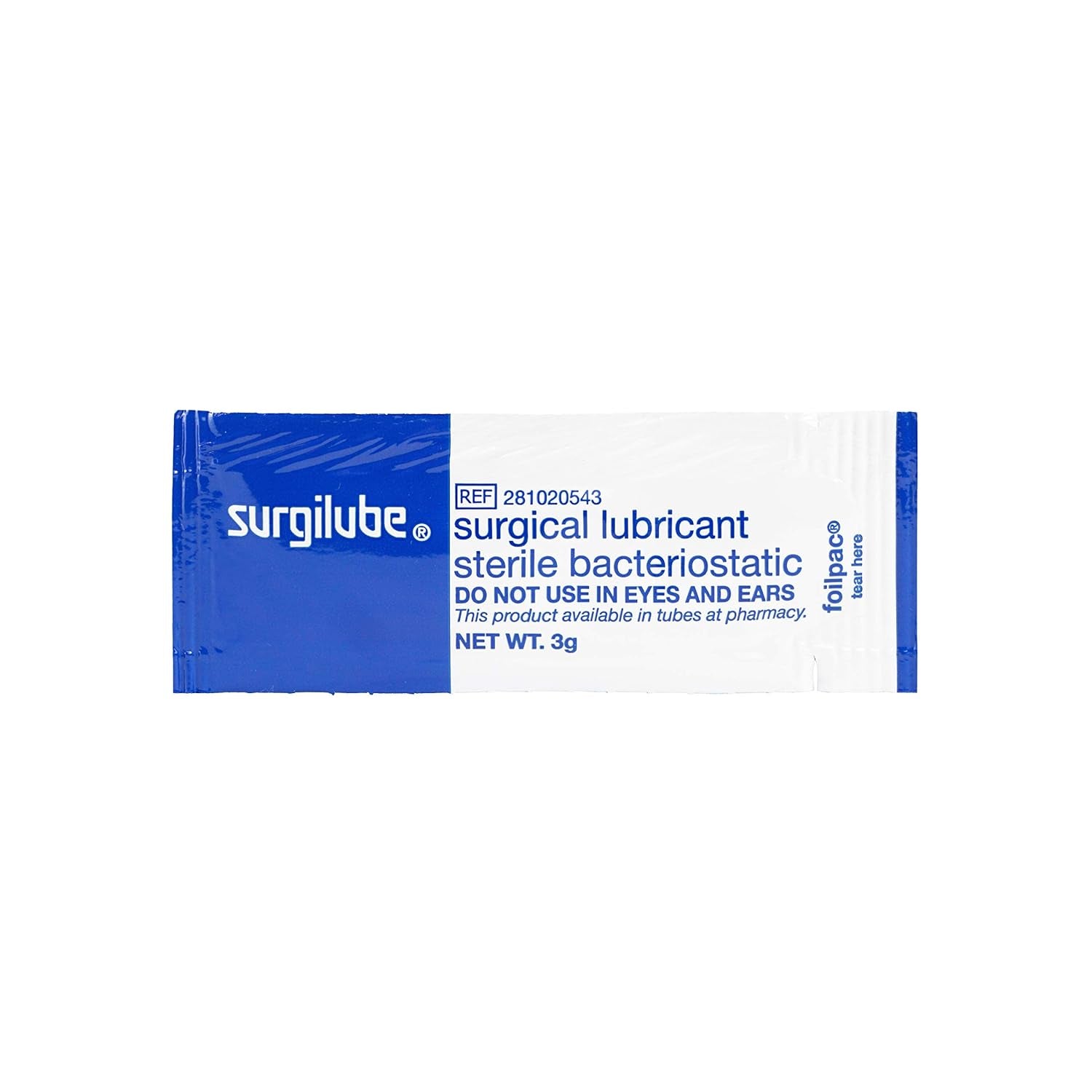 Lubricating Jelly-Foilpac - 144 Packets/Box Packets Surgical Lubricant Sterile Bacteriostatic Jelly (3G Foilpac Box of 144 Packets),1 Box