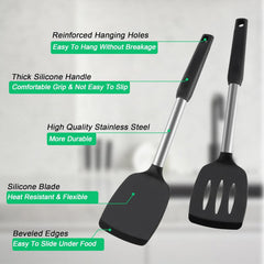 2-Pack Silicone Spatula Set, 2 Spatulas