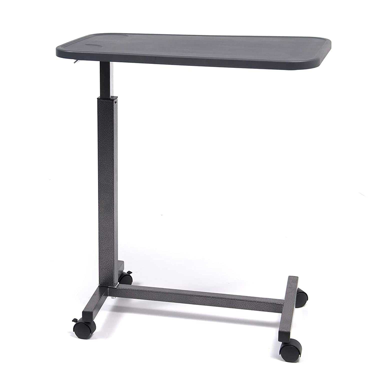 GF8903PS Lumex Modern Overbed Table with Wheels, 28-41" Adjustable Height for Hospital Bed & Home Bedside Use, Dark Grey