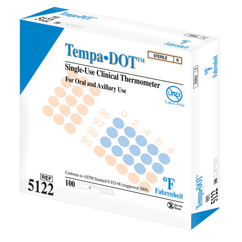 Tempa-Dot Disposable Thermometer- Sterile Bx/100